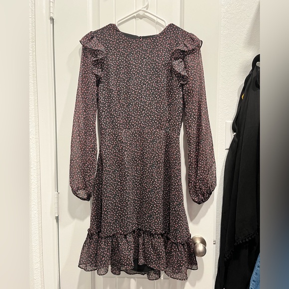 Rebecca Minkoff Long Sleeve Floral Dress Ruffled Long Sleeve Mine Dress Size 2 - Picture 2 of 10